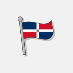 Illustration of Dominican Republic flag Template