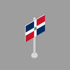 Illustration of Dominican Republic flag Template