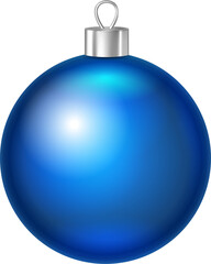 3D realistic Chiristmas ornament decoration blue bauble ball - obrazy, fototapety, plakaty