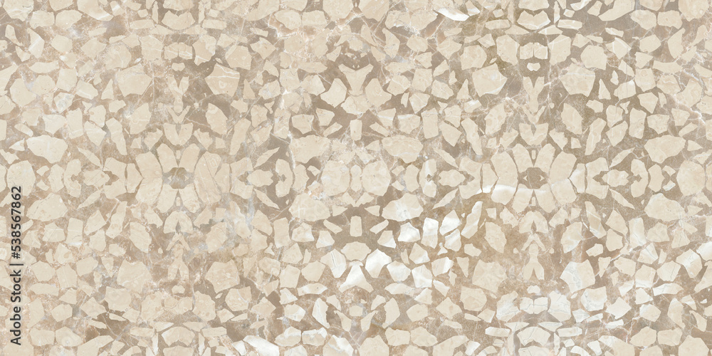 Sticker Stone marble textured mosaic background in brown and beige tones