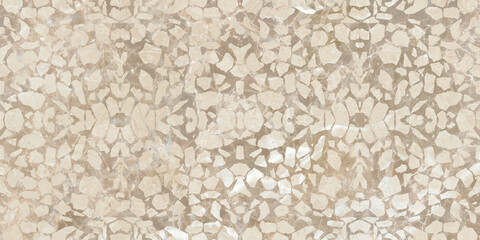 Stone marble textured mosaic background in brown and beige tones
