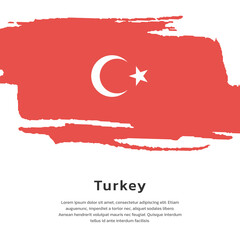 Illustration of  Turkey flag Template