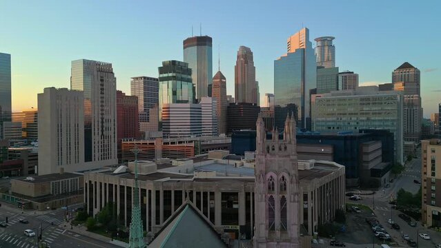 Downtown Minneapolis, MN Evening Drone Flight Shoot 1 - 22