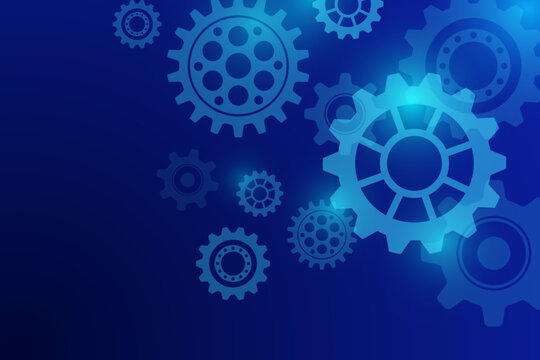 Abstract Gears Blue Future Background