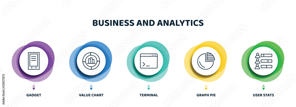 Poster editable thin line icons with infographic template. infographic for business and analytics concept. 