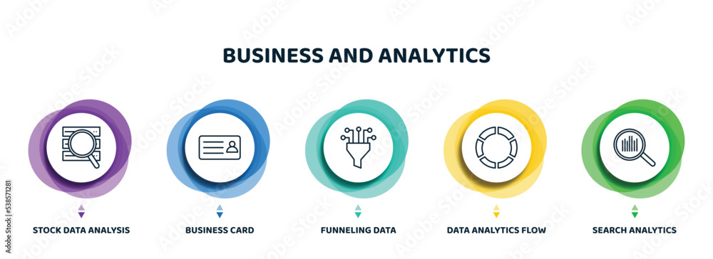Poster editable thin line icons with infographic template. infographic for business and analytics concept. 