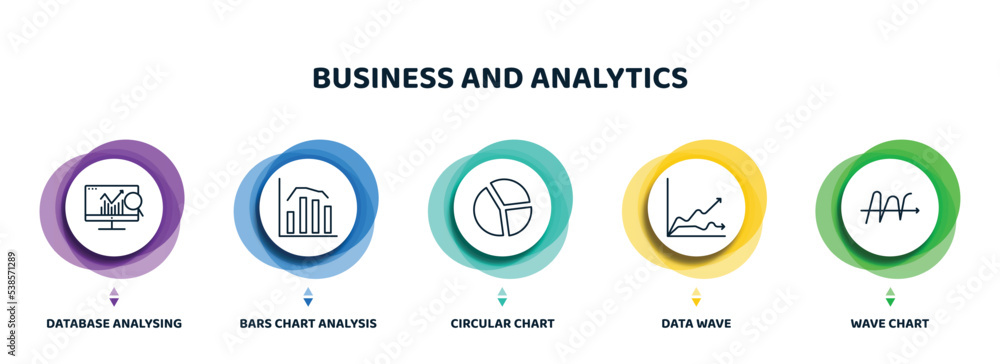 Poster editable thin line icons with infographic template. infographic for business and analytics concept. 