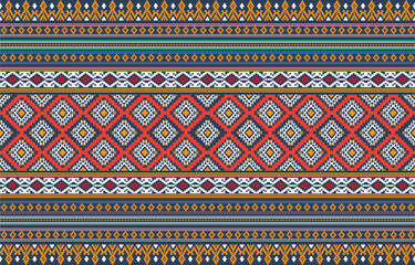 Ethnic monochrome seamless pattern. Background with Aztec geometric patterns. Print with a tribal theme. Fabric from the Navajo people. Abstract wallpaper in a modern style. Illustration in vector for