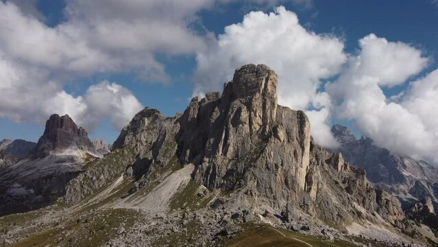 Passo Giau Pass, Ra Gusela and Averau Alpine Mountain in Dolomites, Veneto Italy