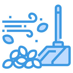 rake blue outline icon