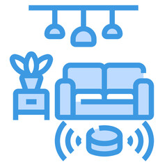 room blue outline icon