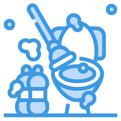 toilet blue outline icon