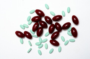 losartan/red lycopene on white background
