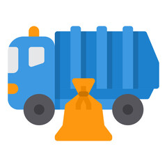 garbage truck flat icon