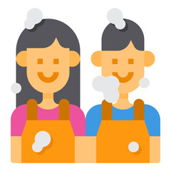 housekeeper flat icon