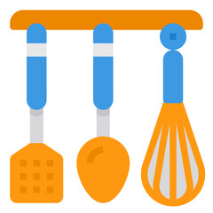 kitchen utensils flat icon