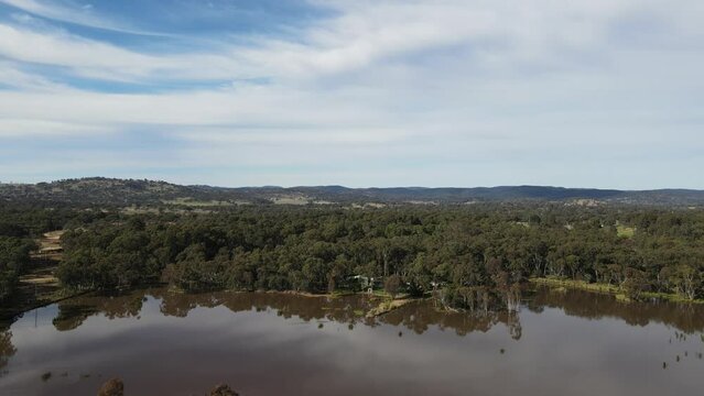 Beautiful Aerial View From Y Water Dam, At Emmaville, NSW, Australia, Overlooking Bushland