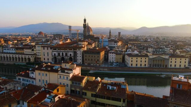 Florence Italy Drone Aerial View