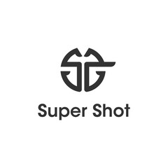 shotgun minimalist clean round emblem logo with letter S and G logo inspiration