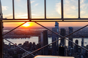 sunset over the city