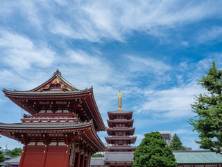 Fototapeta premium 浅草寺の宝蔵門と五重塔