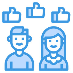 Social Media blue outline icon