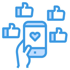 Social Media blue outline icon