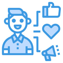 Social Media blue outline icon