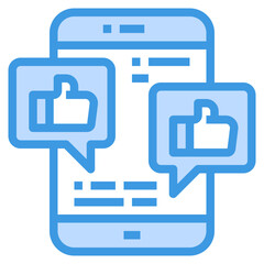 Social Media blue outline icon