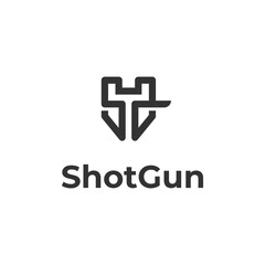 Fototapeta premium shotgun minimalist clean emblem logo with letter S and G logo inspiration