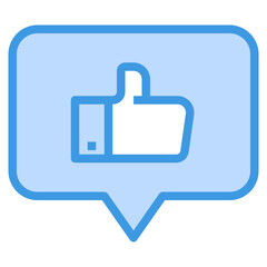 Thumb Up blue outline icon