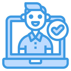 Verified Account blue outline icon