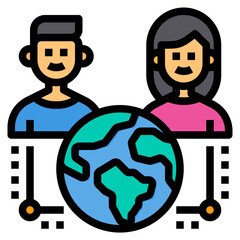 Network filled outline icon