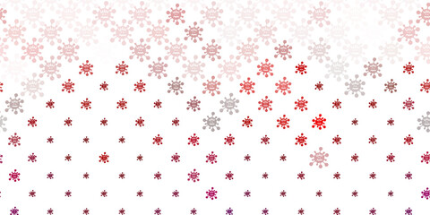 Fototapeta na wymiar Light Pink vector background with covid-19 symbols.