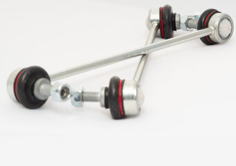 Automotive detail suspension bracket stabilizer on a white background