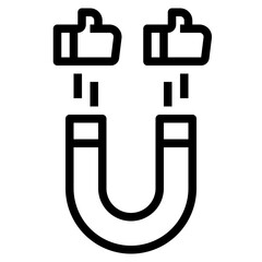Magnet outline icon