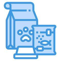 pet food blue outline icon