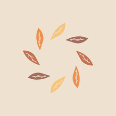 Obraz premium circle frame design with leaf shape