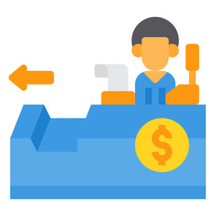 cash register flat icon