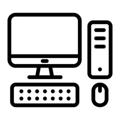 computer set line icon