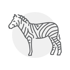 Zebra color line illustration. Animals of Africa.