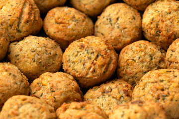 Middle Eastern vegetarian vegan chickpea and coriander falafels. Healthy food