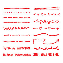 빨간 색연필 손그림 라인 패턴 - 1