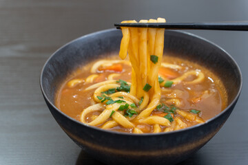 自宅で作った手作りのカレーうどん