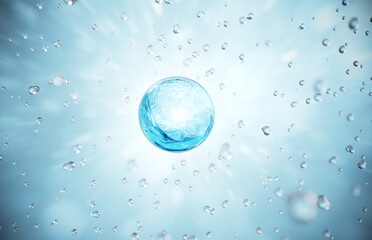 cosmetic moisturizer water , Cosmetic Essence, Liquid bubble background, 3d rendering