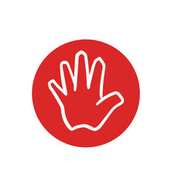 手のひらをこちらに向けたアイコンイラスト