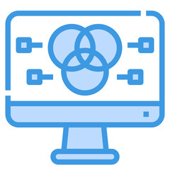 monitor blue outline icon