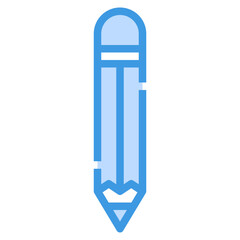 pencil blue outline icon