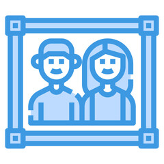 portrait blue outline icon