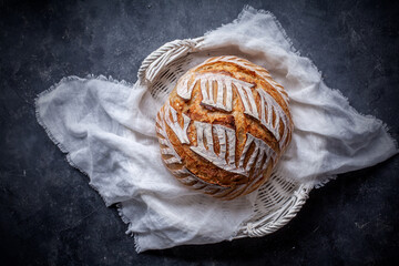 Fresh homemade sourdough bread - 538587608